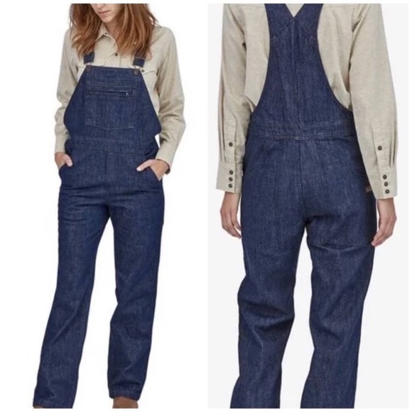 Patagonia Denim - NEW Patagonia Dark Blue Steel Forge Denim Straight Leg Bib Overalls